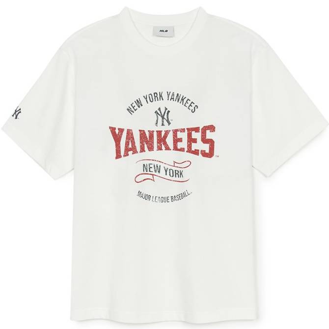 바시티 빈티지 컬러 그래픽 오버핏 반팔 티셔츠