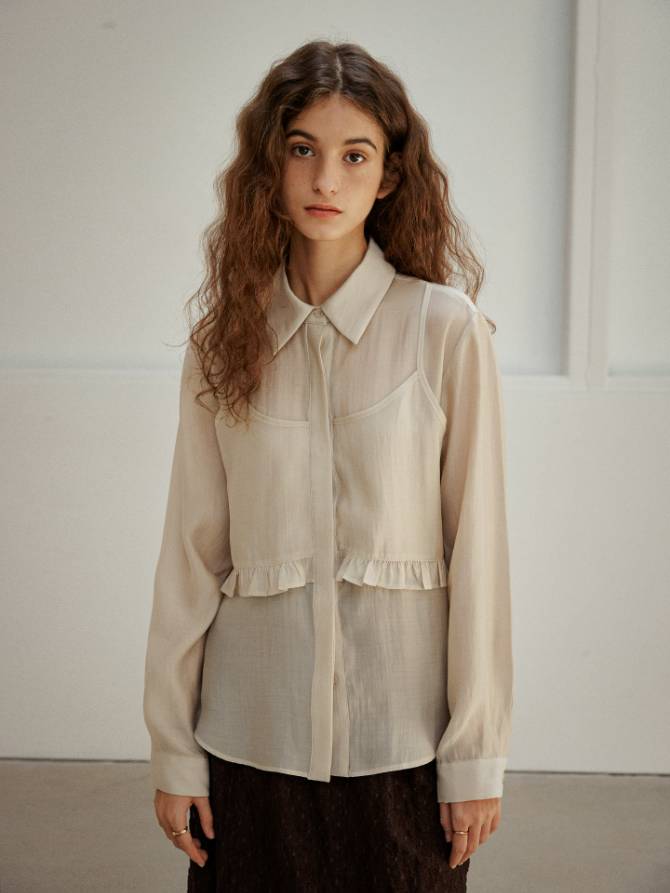 RUFFLE BUSTIER BLOUSE