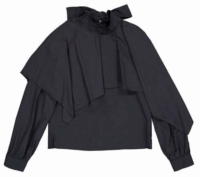 RIBBON PONCHO BLOUSE