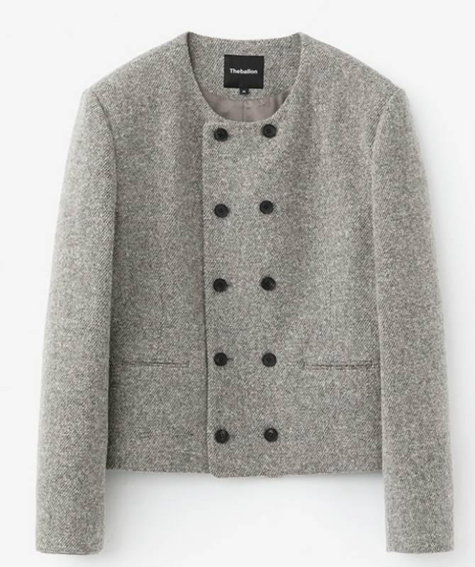 ROUND NECK DOUBLE WOOL JACEKT