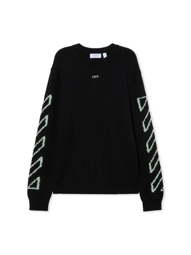 DIAG ARR FUZZY KNIT CREWNECK