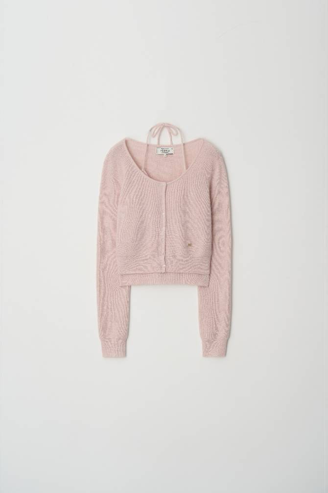 가디건 세트 핑크