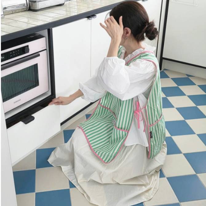 방수 양면 조끼 앞치마 도트 스트라이프 6컬러