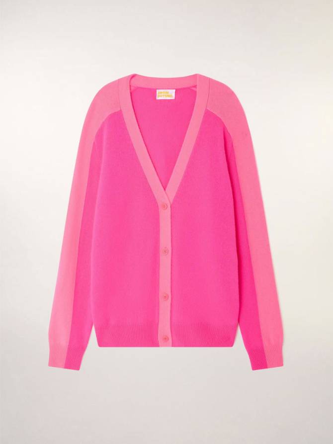 Two-tone Cashmere Cardigan