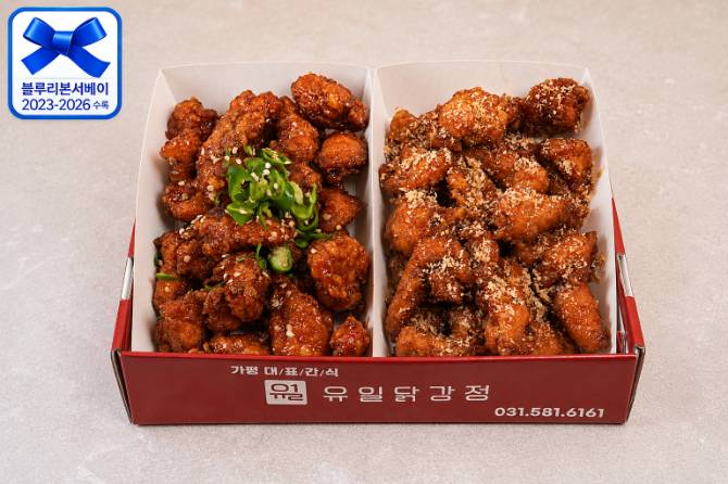 유일 잣닭강정 반반 (오리지널 + 매운맛)