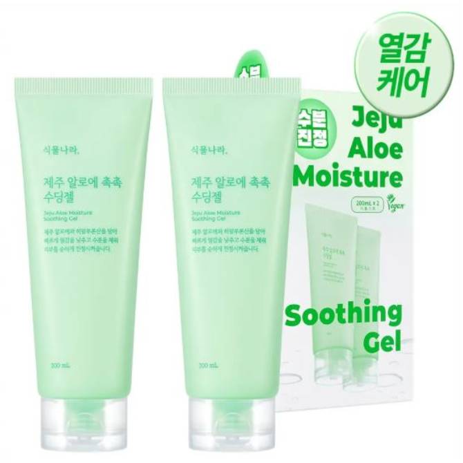 식물나라 제주 알로에 촉촉 수딩젤 200ml 2입