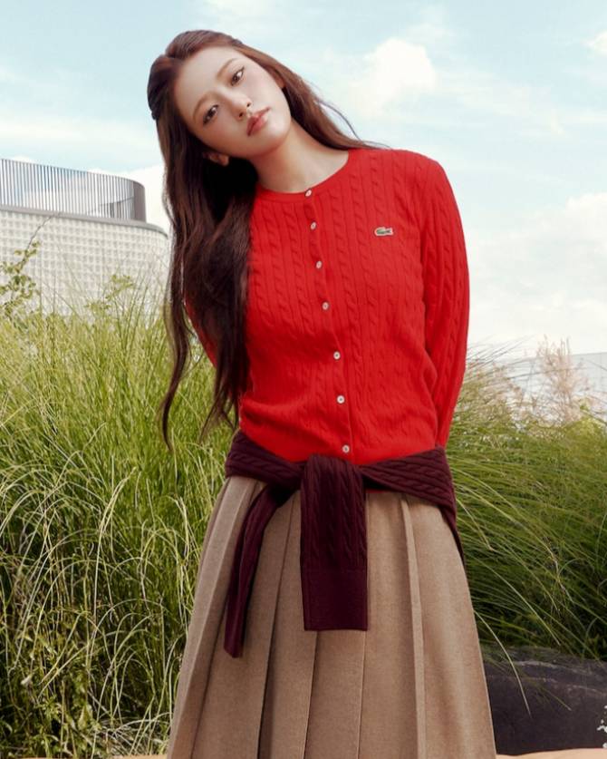 여성 케이블 크루넥 가디건 AF092E-55N