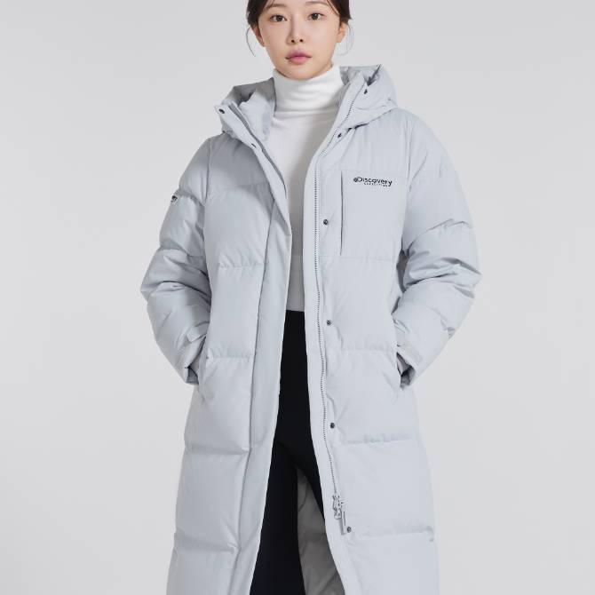 여성 구스 롱패딩