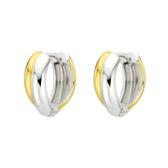 [White gold] Mix Grab One-Touch Earrings