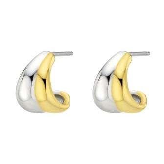[White Gold] Mix Petal Earrings