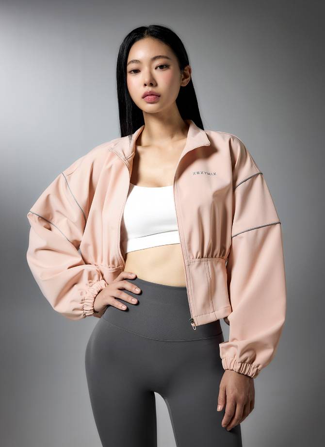 리플렉티브 파이핑 커브볼륨 자켓