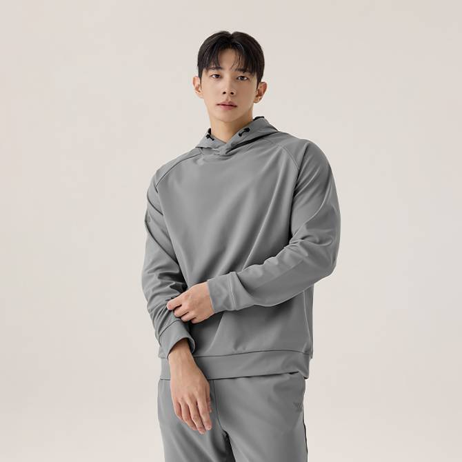 웜 트리코트 맨즈 스트링 후디