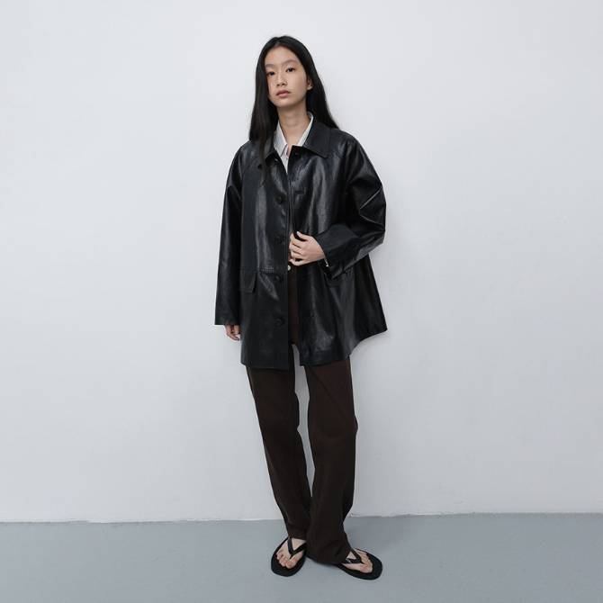 UNISEX LILY ALTER-LEATHER HALF JACKET