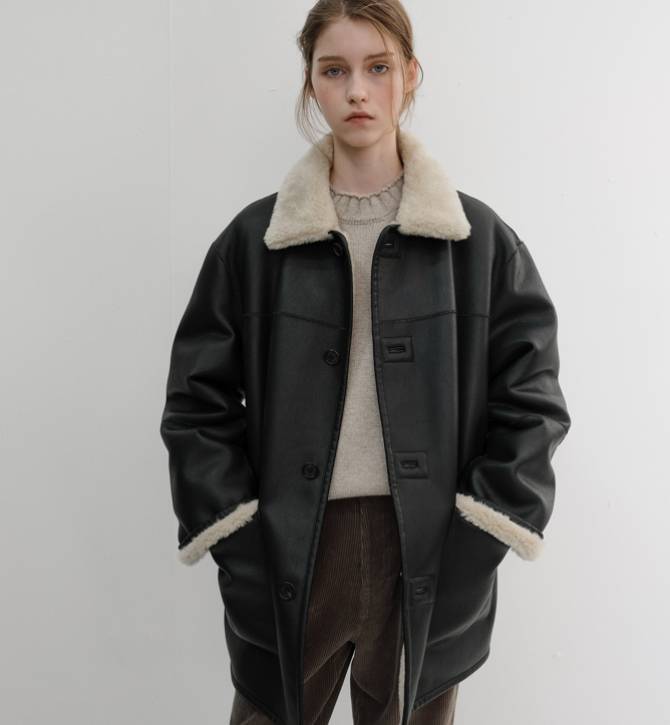 UNISEX REVERSIBLE SHEARLING HALF JACKET