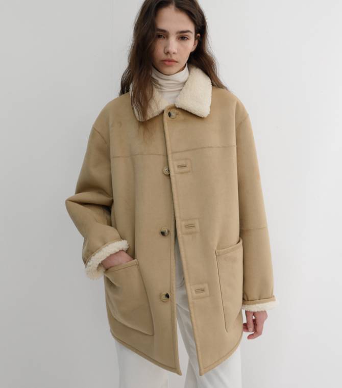 UNISEX REVERSIBLE SHEARLING HALF JACKET