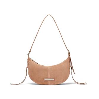 HALF MOON SUEDE LEATHER HOBO BAG