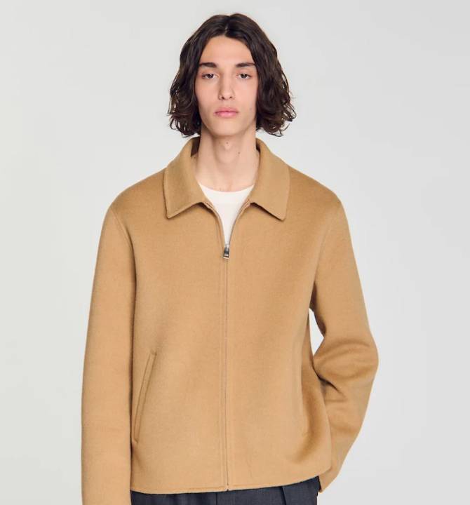 Double-Faced Wool Jacket-Camel