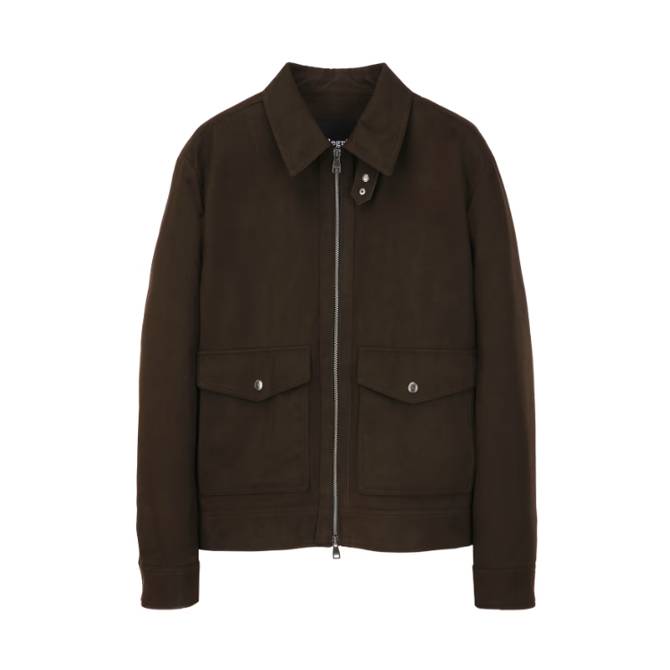 <Faux Suede>카라 블루종 점퍼