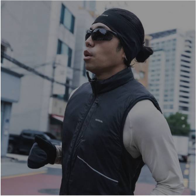 남성 러닝 패딩 베스트 런 웜 500
