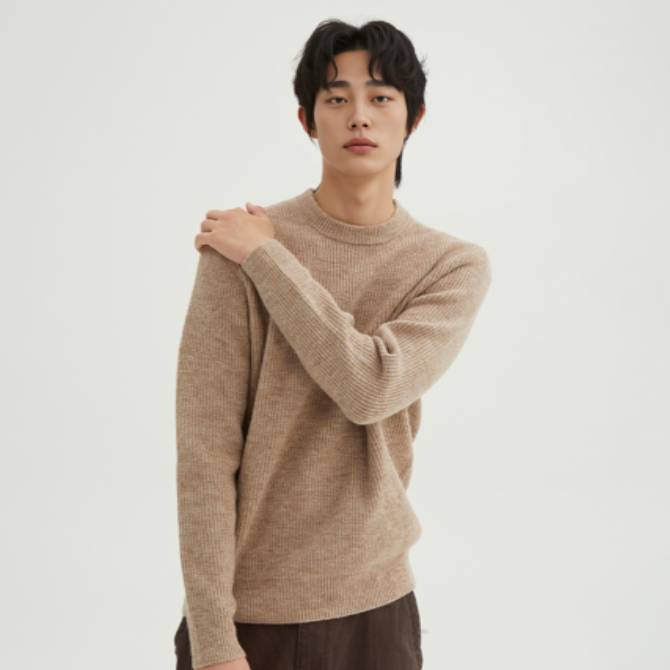 [소프트얀] 헤어리 라운드넥 스웨터