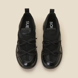 Ribbon socks sneakers(black)