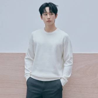 두굿 [소프트얀] 워셔블 라글란 골조직 라운드 니트