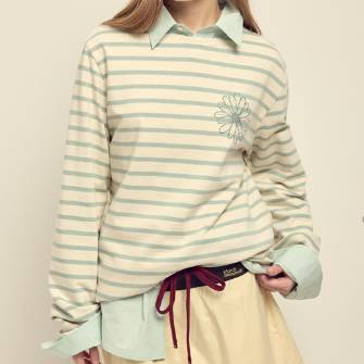 TSHIRT LONG SLEEVE STRIPE_MINT MINT