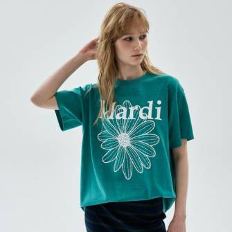 TSHIRT FLOWERMARDI PIGMENT WASHING_GREE