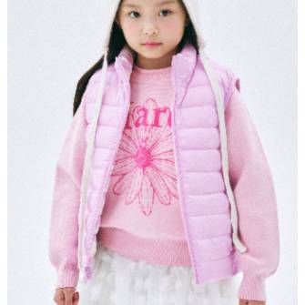 KIDS&nbsp;DOWN&nbsp;VEST&nbsp;FLOWER&nbsp;REVERSIBLE_PINK