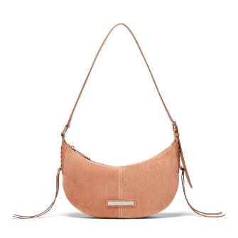 HALF MOON SUEDE LEATHER HOBO BAG